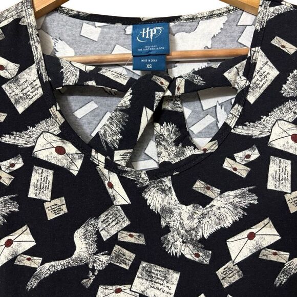 Harry Potter Hogwarts Letter black mini Dress hot topic exclusive size xs - Picture 5 of 14